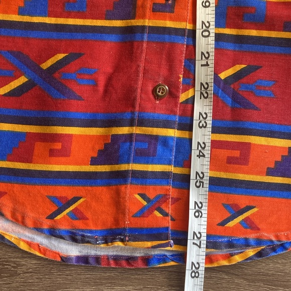 Womens Vintage 90’s Red Aztec Western Button Down Shirt Large by Red Rover - Picture 7 of 8